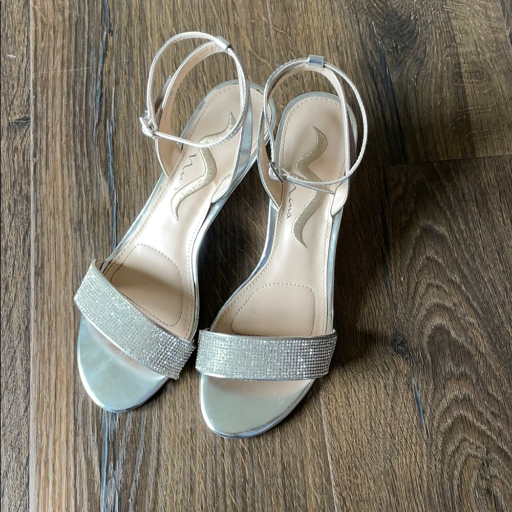 Silver wedge sandal
